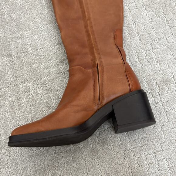 EUC Franco Sarto “Dorica” tall side zip leather over the knee boots camel riding - Picture 10 of 14